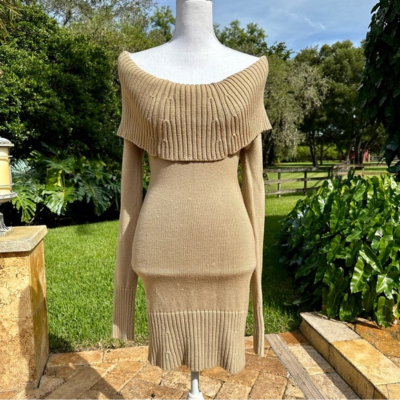 Marciano Wool Cowl Neck Sweater Dress - Picture 3 of 4